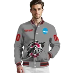 custom ohio state buckeyes feral slash grey varsity jacket best selling