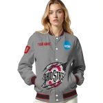 custom ohio state buckeyes feral slash grey varsity jacket best selling