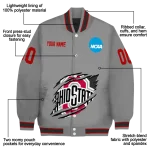 custom ohio state buckeyes feral slash grey varsity jacket best selling