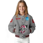 custom ohio state buckeyes feral slash grey varsity jacket best selling