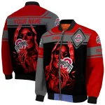 custom ohio state buckeyes reaper hands scarlet black bomber jacket best selling