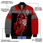 custom ohio state buckeyes reaper hands scarlet black bomber jacket best selling