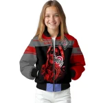 custom ohio state buckeyes reaper hands scarlet black bomber jacket best selling