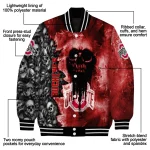 custom ohio state buckeyes skull cluster scarlet varsity jacket best selling