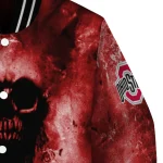 custom ohio state buckeyes skull cluster scarlet varsity jacket best selling