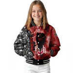 custom ohio state buckeyes skull cluster scarlet varsity jacket best selling