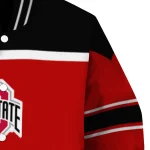 custom ohio state buckeyes stripe statement scarlet black varsity jacket best selling