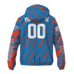 custom oklahoma city thunder abstract streaks blue windbreaker jacket best selling
