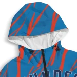 custom oklahoma city thunder abstract streaks blue windbreaker jacket best selling