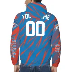 custom oklahoma city thunder abstract streaks blue windbreaker jacket best selling