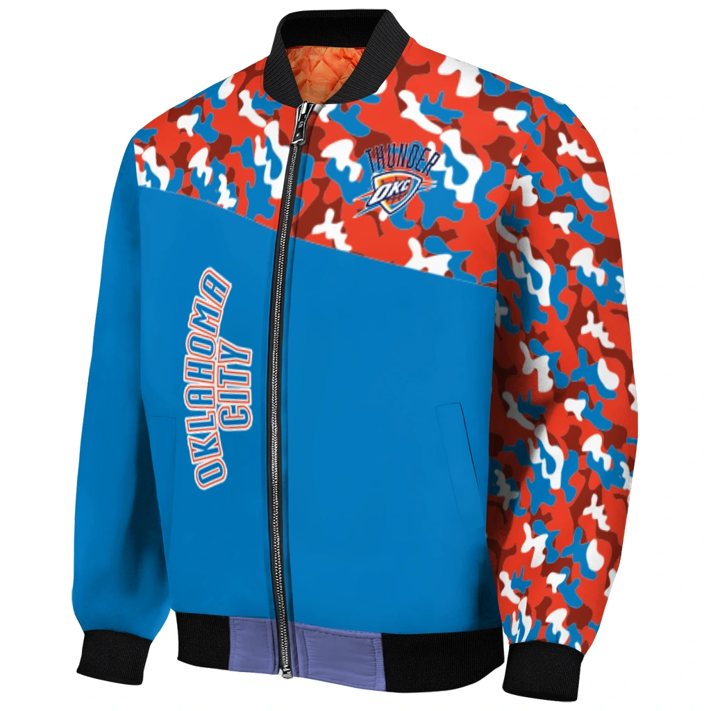 custom oklahoma city thunder camouflage style blue bomber jacket fashion forward custom oklahoma city thunder camouflage style blue bomber jacket fashion forward