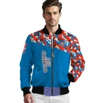 custom oklahoma city thunder camouflage style blue bomber jacket best selling