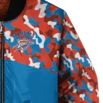 custom oklahoma city thunder camouflage style blue bomber jacket best selling