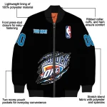 custom oklahoma city thunder claw edge black bomber jacket best selling