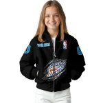 custom oklahoma city thunder claw edge black bomber jacket best selling