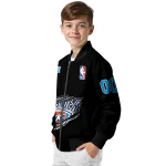 custom oklahoma city thunder claw edge black bomber jacket best selling