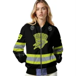 custom oklahoma city thunder heartbeat accent black green bomber jacket best selling