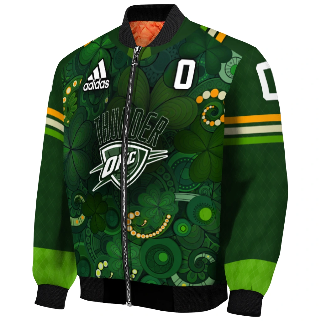 custom oklahoma city thunder shamrock vortex green bomber jacket fashion forward custom oklahoma city thunder shamrock vortex green bomber jacket fashion forward