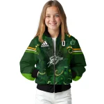 custom oklahoma city thunder shamrock vortex green bomber jacket best selling