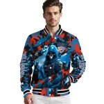 custom oklahoma city thunder skull horde blue varsity jacket best selling