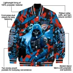 custom oklahoma city thunder skull horde blue varsity jacket best selling