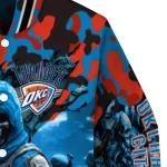 custom oklahoma city thunder skull horde blue varsity jacket best selling
