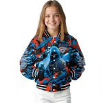 custom oklahoma city thunder skull horde blue varsity jacket best selling