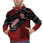 custom oklahoma sooners arrow matrix crimson black windbreaker jacket best selling