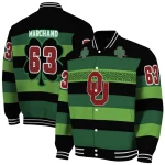 custom oklahoma sooners clover green lines green black varsity jacket best selling