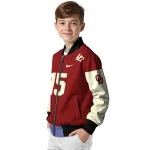 custom oklahoma sooners team patch crimson bomber jacket best selling