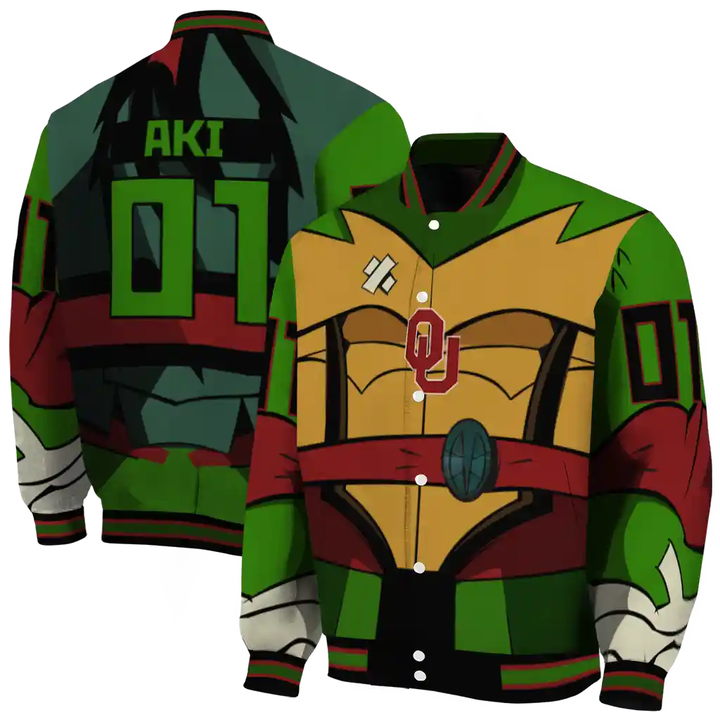 custom oklahoma sooners turtle armor varsity jacket fashion forward custom oklahoma sooners turtle armor varsity jacket fashion forward