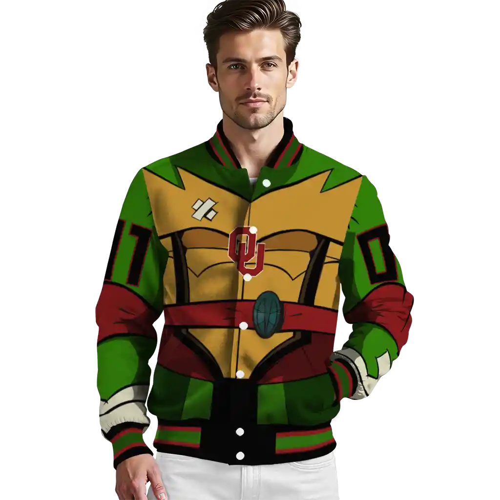 custom oklahoma sooners turtle armor varsity jacket high quality custom oklahoma sooners turtle armor varsity jacket high quality