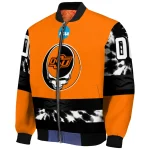 custom oklahoma state cowboys circle skull orange black bomber jacket best selling