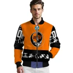 custom oklahoma state cowboys circle skull orange black bomber jacket best selling