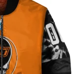 custom oklahoma state cowboys circle skull orange black bomber jacket best selling