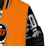 custom oklahoma state cowboys circle skull orange black varsity jacket best selling
