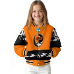 custom oklahoma state cowboys circle skull orange black varsity jacket best selling