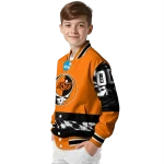 custom oklahoma state cowboys circle skull orange black varsity jacket best selling