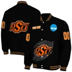 custom oklahoma state cowboys claw shred black varsity jacket best selling