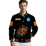 custom oklahoma state cowboys claw shred black varsity jacket best selling
