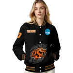 custom oklahoma state cowboys claw shred black varsity jacket best selling