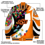 custom oklahoma state cowboys stars and stripes slashes orange varsity jacket best selling