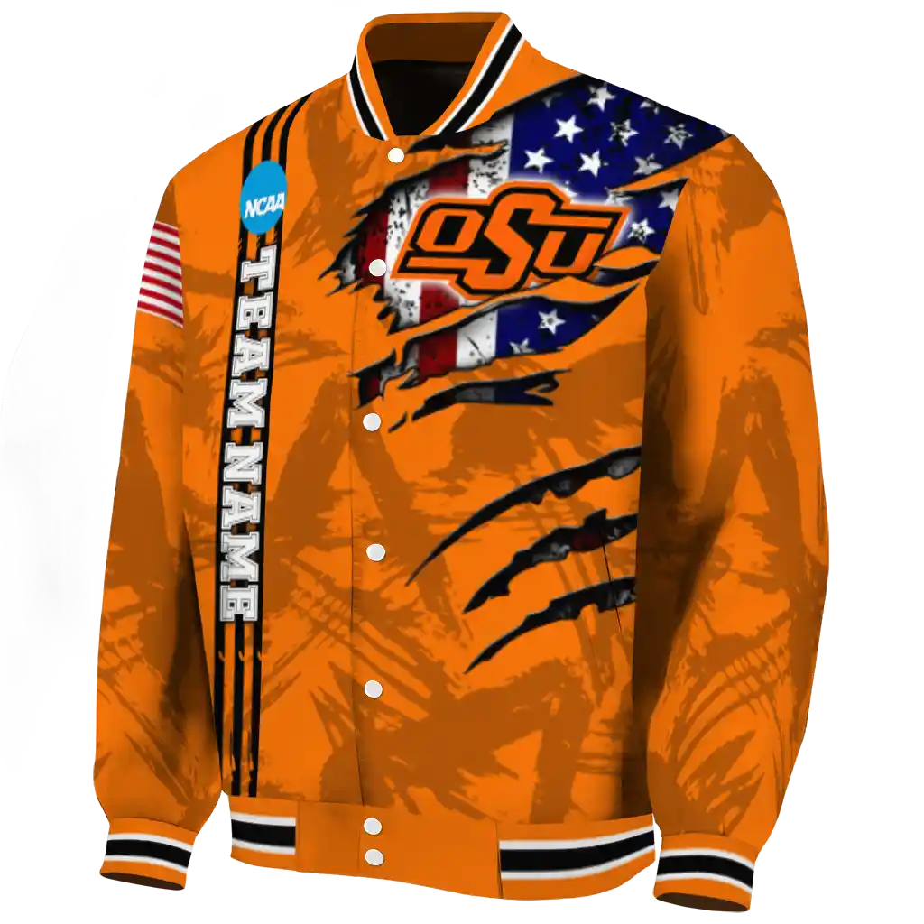 custom oklahoma state cowboys usa flag claws orange varsity jacket best selling custom oklahoma state cowboys usa flag claws orange varsity jacket best selling
