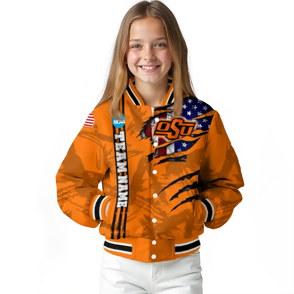custom oklahoma state cowboys usa flag claws orange varsity jacket top rated custom oklahoma state cowboys usa flag claws orange varsity jacket top rated