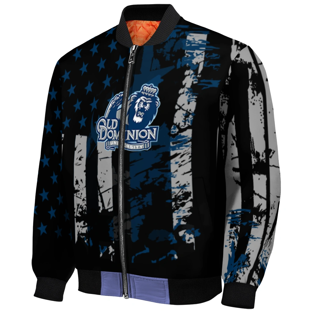 custom old dominion monarchs star stripes blue black bomber jacket fashion forward custom old dominion monarchs star stripes blue black bomber jacket fashion forward