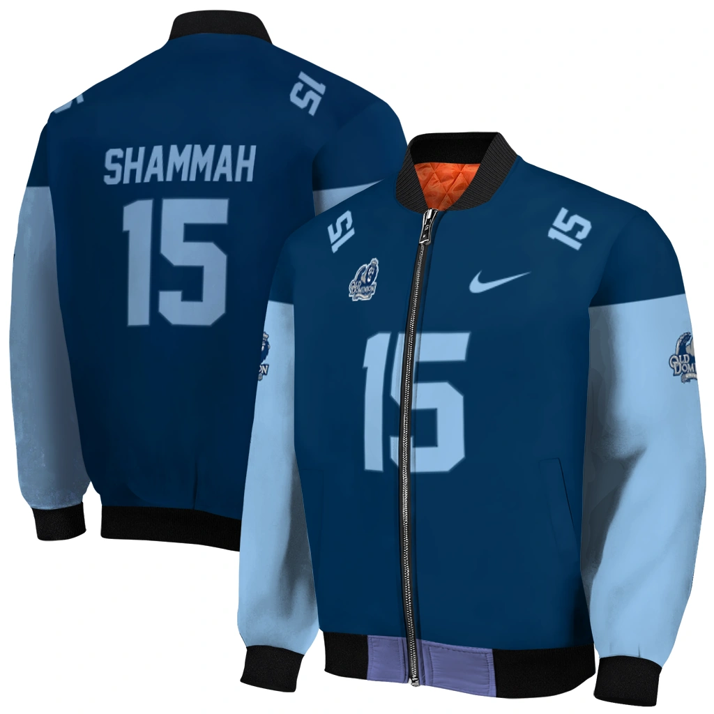 custom old dominion monarchs team patch blue bomber jacket best selling custom old dominion monarchs team patch blue bomber jacket best selling