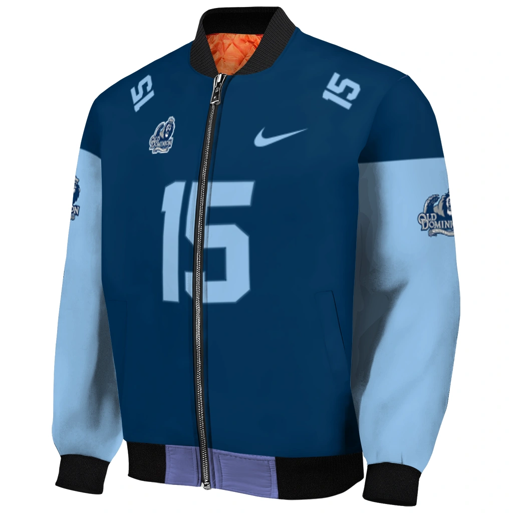 custom old dominion monarchs team patch blue bomber jacket fashion forward custom old dominion monarchs team patch blue bomber jacket fashion forward