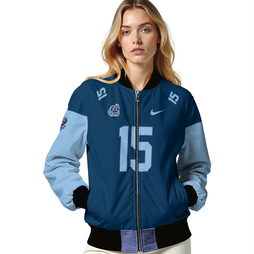 custom old dominion monarchs team patch blue bomber jacket latest model custom old dominion monarchs team patch blue bomber jacket latest model