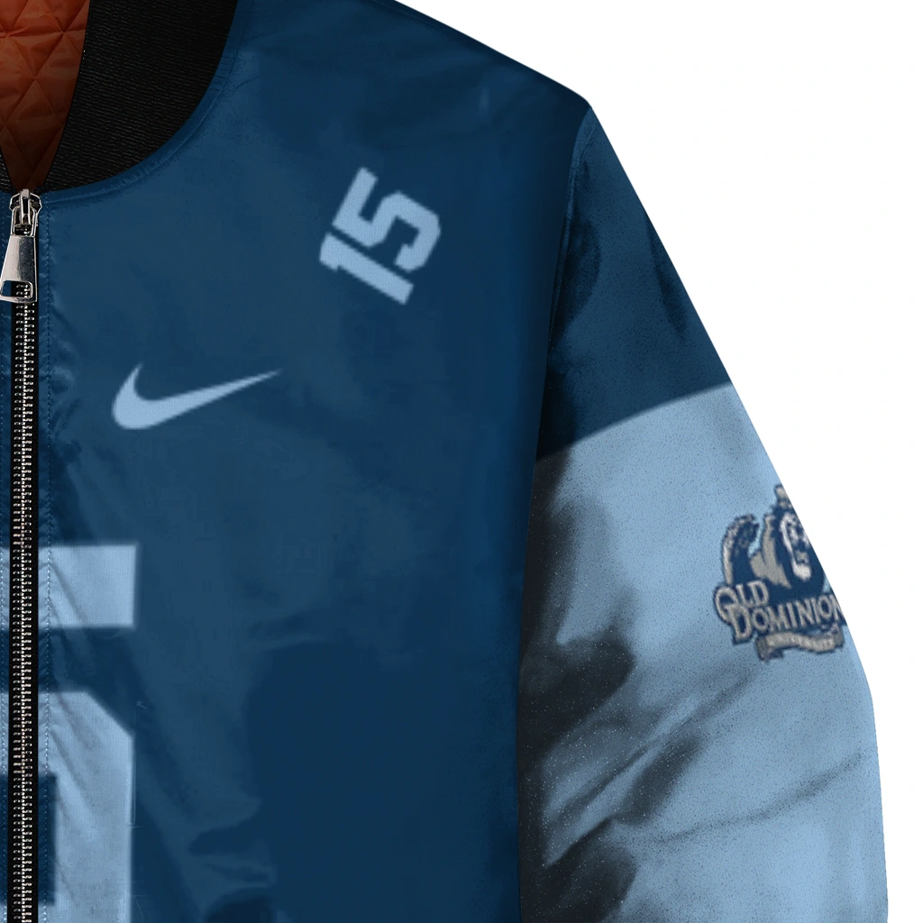 custom old dominion monarchs team patch blue bomber jacket premium grade custom old dominion monarchs team patch blue bomber jacket premium grade