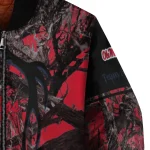 custom ole miss rebels antlers motif red black bomber jacket best selling